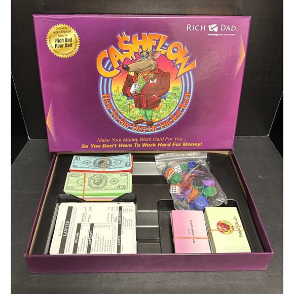 Cashflow Board Game Robert Kiyosaki Rich Dad Poor Dad Wealth Finance Complete - Picture 2 of 12